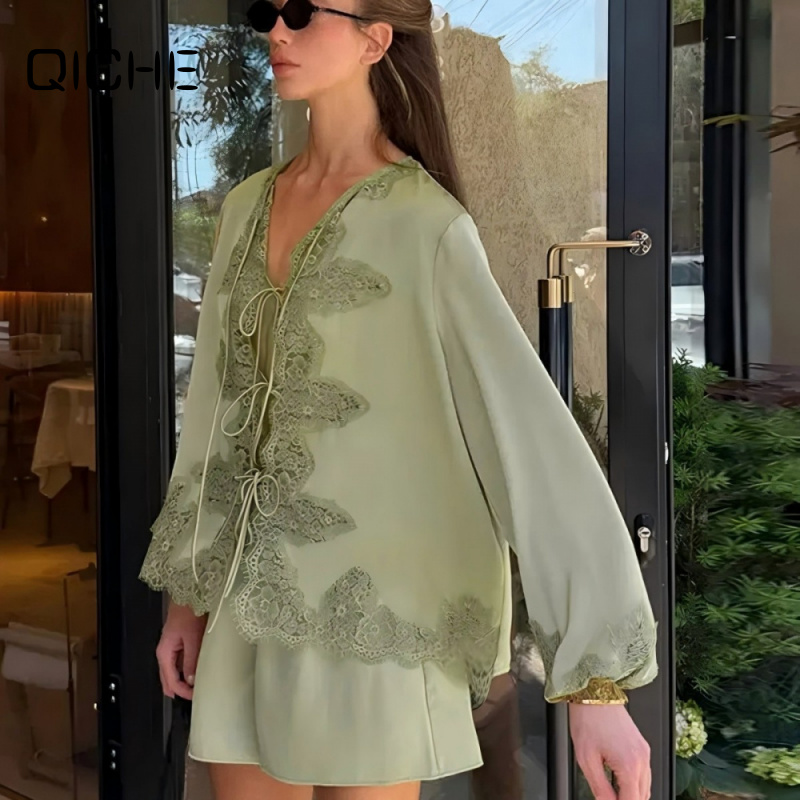 Cami Top Lace - QICHE Women 2026SP Ropa Mujer Satin