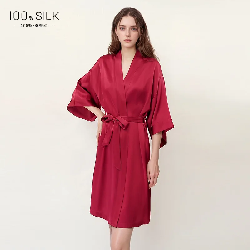 Women Pure Mulberry Silk Bathr - Robe Silk Women 评论和价格