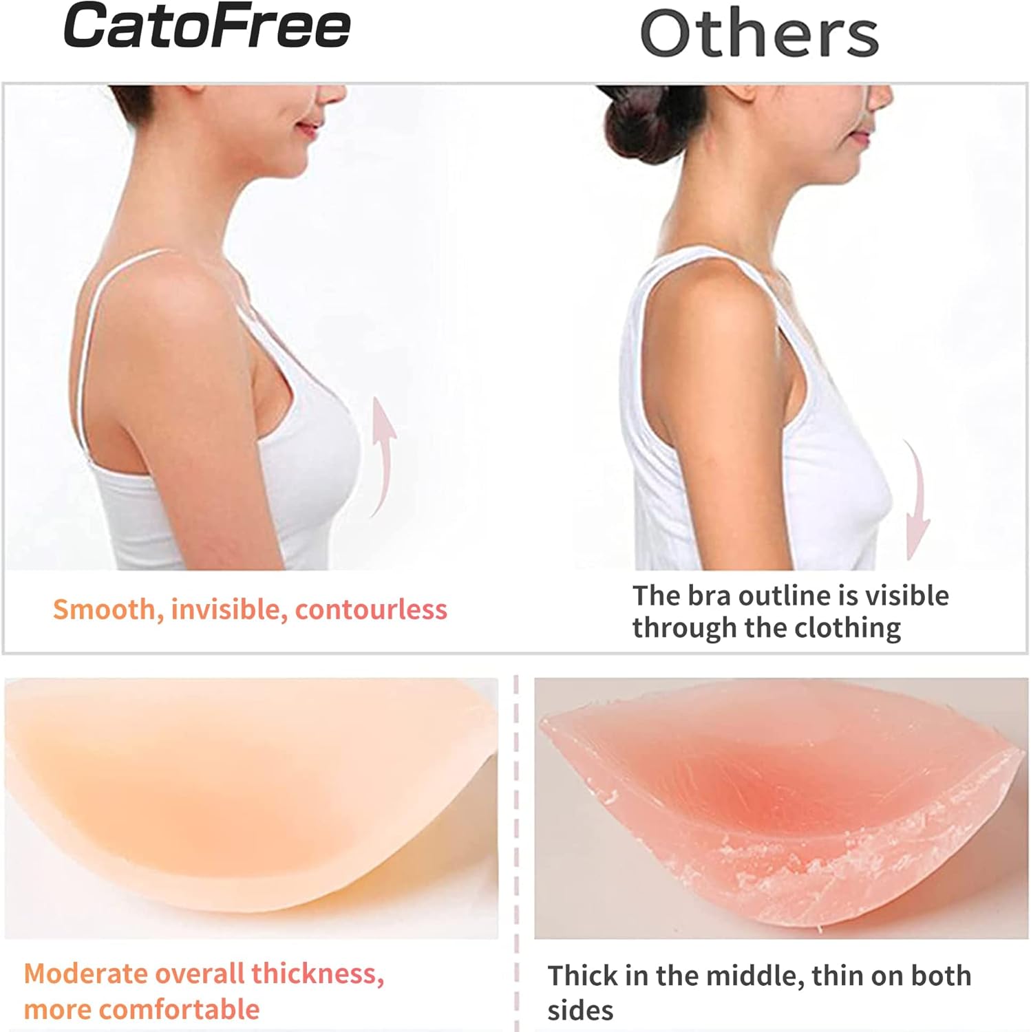 Push-Up Wire-Free Solid Silico - Silicone Bra Adhesive 评论和价格